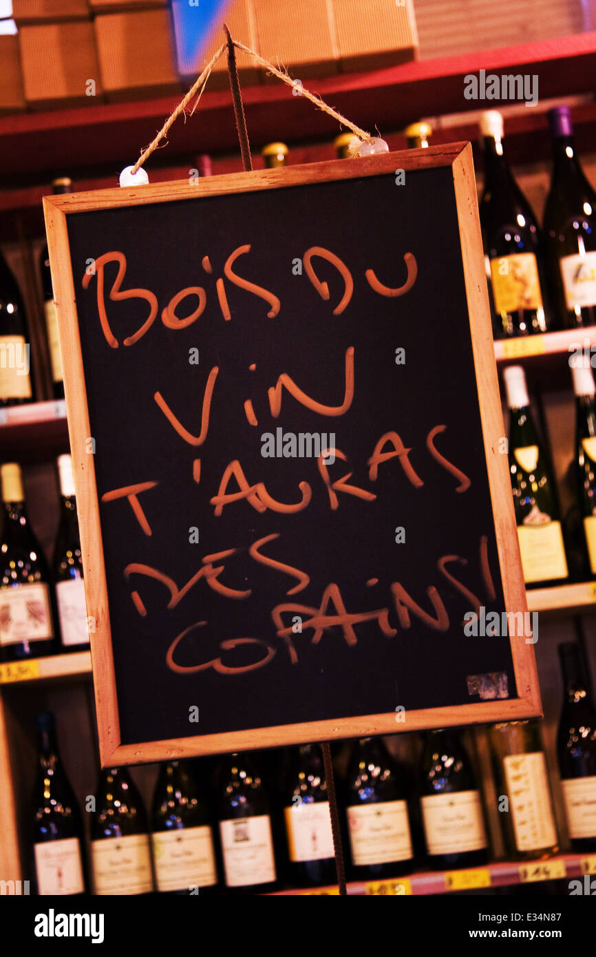 French wine shop sign France Stock Photo