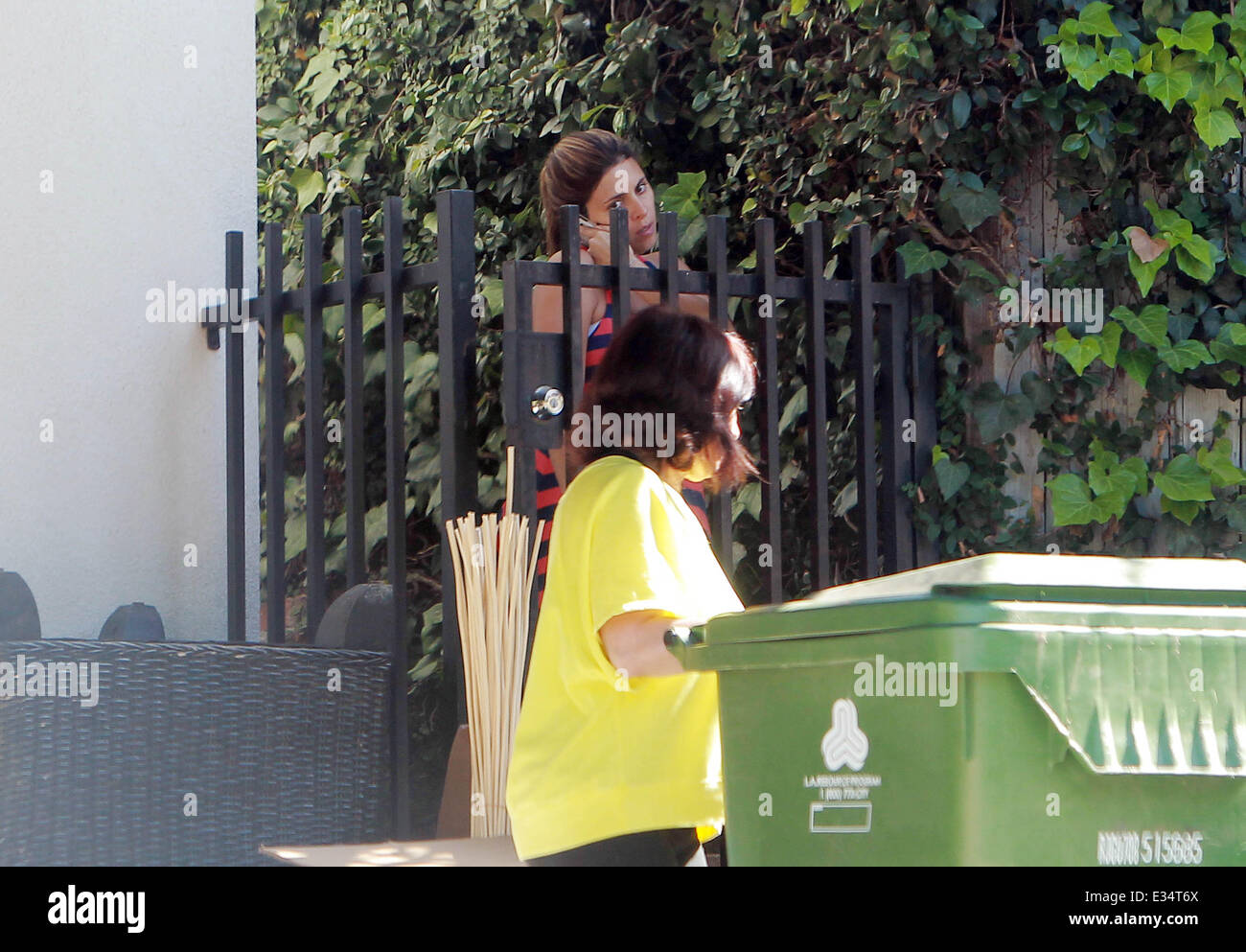Jamie Lynn Sigler is seen in front of her home talking to her mother on