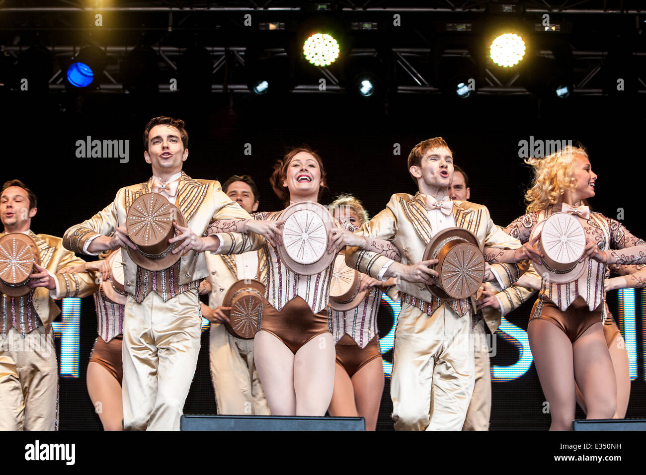 The cast of Chorus Line performing at West End Live, Featuring Cast of