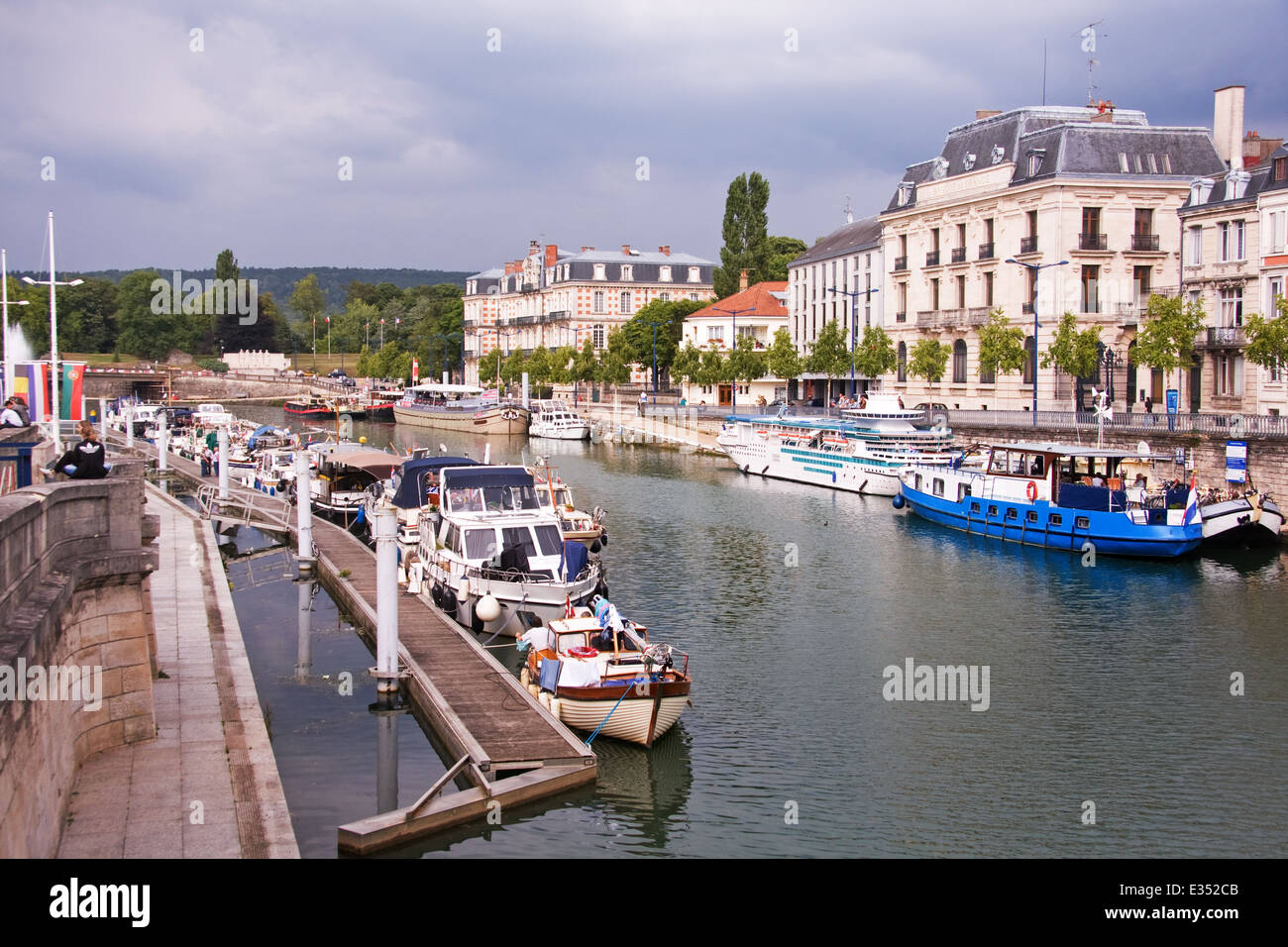 Riverside in Verdun France Stock Photo Alamy
