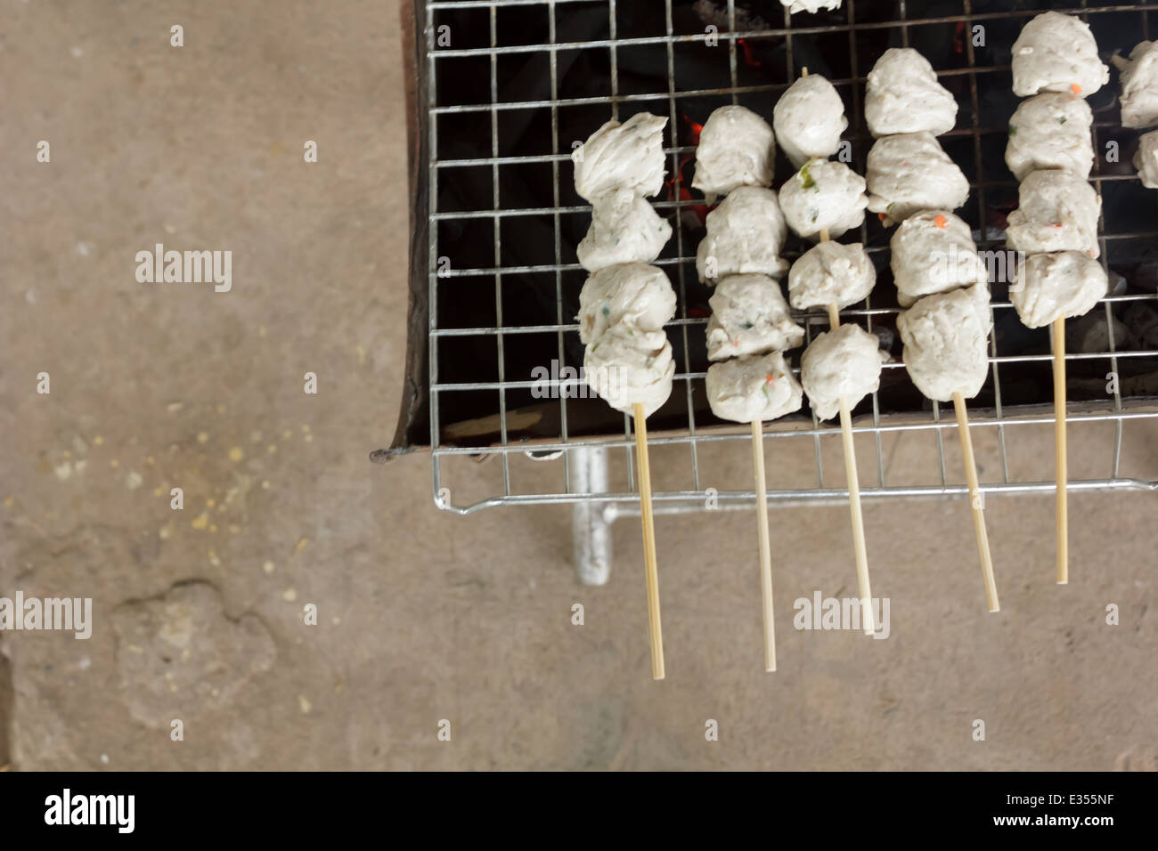 Grilled meat ball Stock Photo