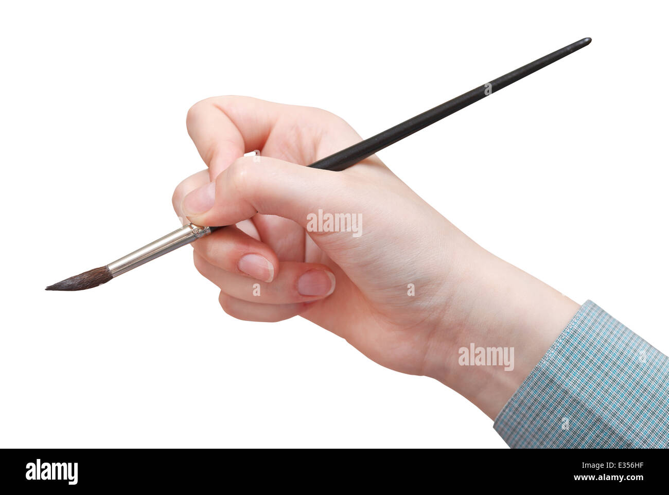 hand paints by brush isolated on white background Stock Photo - Alamy