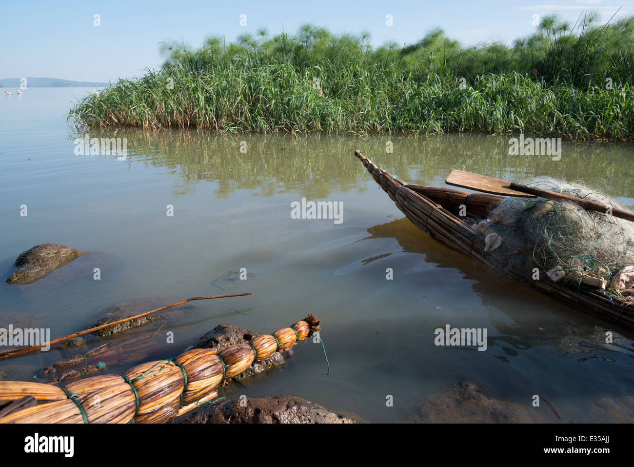 Papyrus boat. Lake Tana. Bahir Dar. Northern Ethiopia. Stock Photo