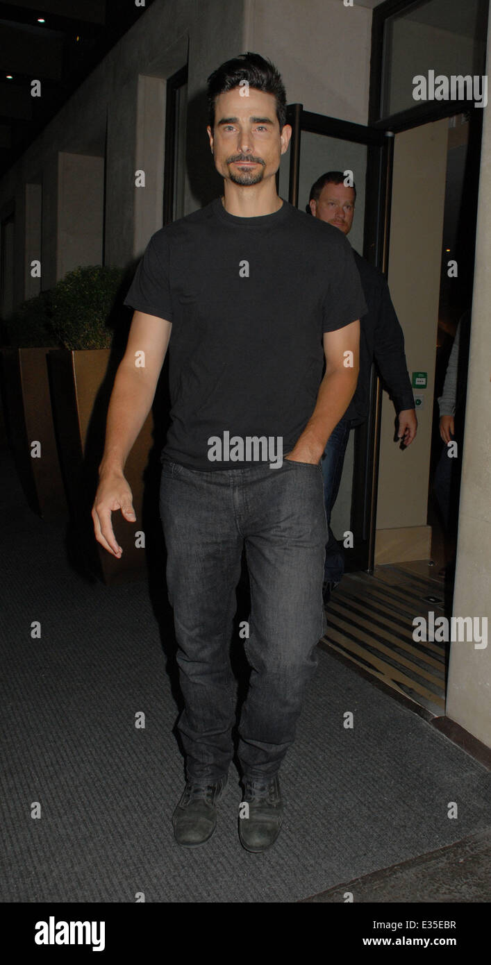 Backstreet Boys leaving The May Fair Hotel to have dinner at Nobu