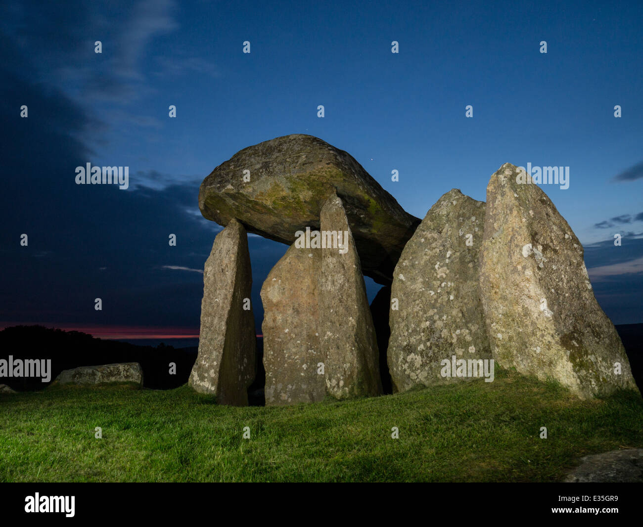 Pentre Ifan Neolithic chambered tomb, Pembrokeshire, Wales Stock Photo
