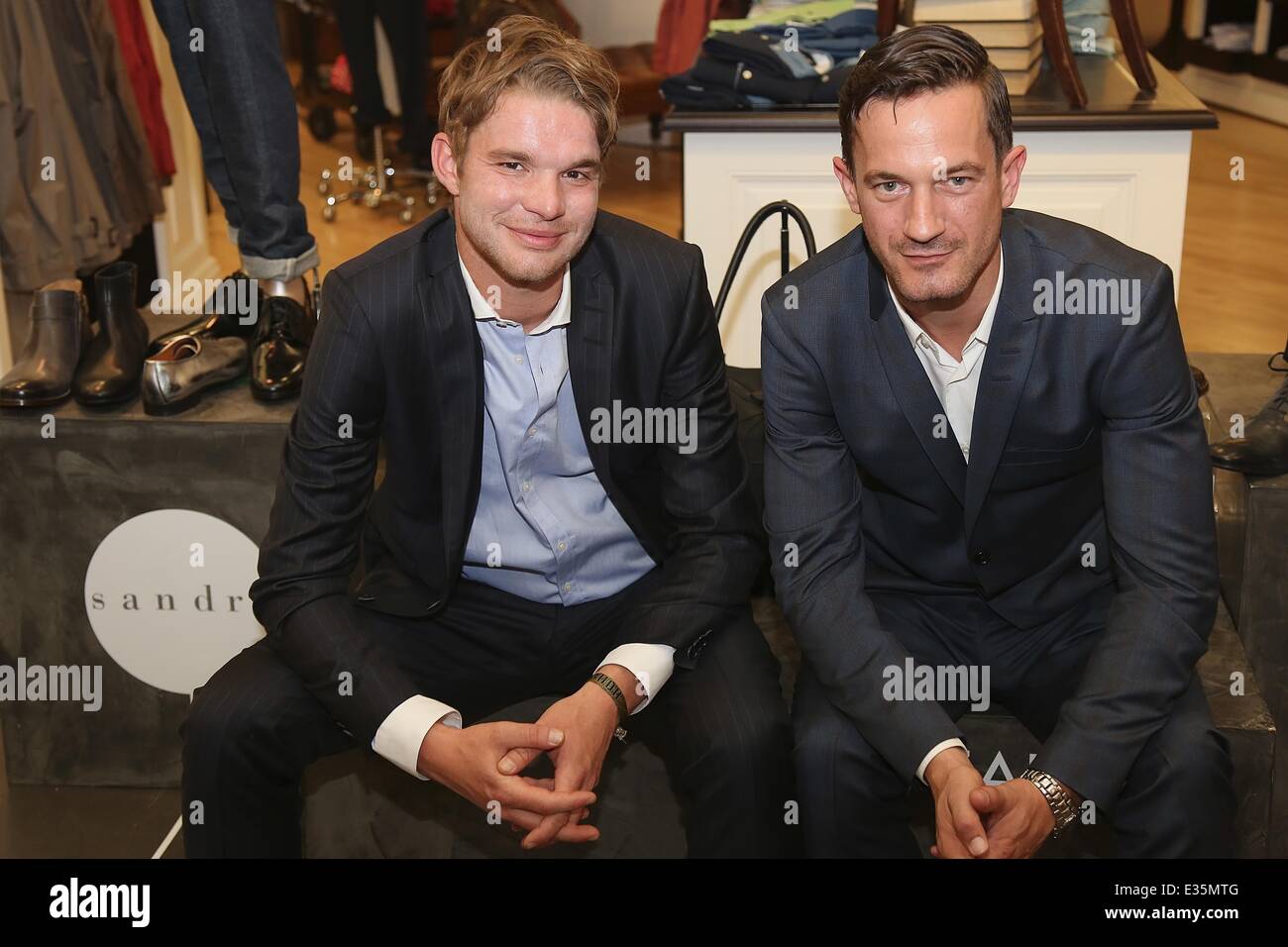 Tiger of Sweden store opening in the Galeries Lafayette Featuring: Tobias  Schenke,Sönke Möhring Where: Berlin, Germany When: 03 Jul 2013 Stock Photo  - Alamy