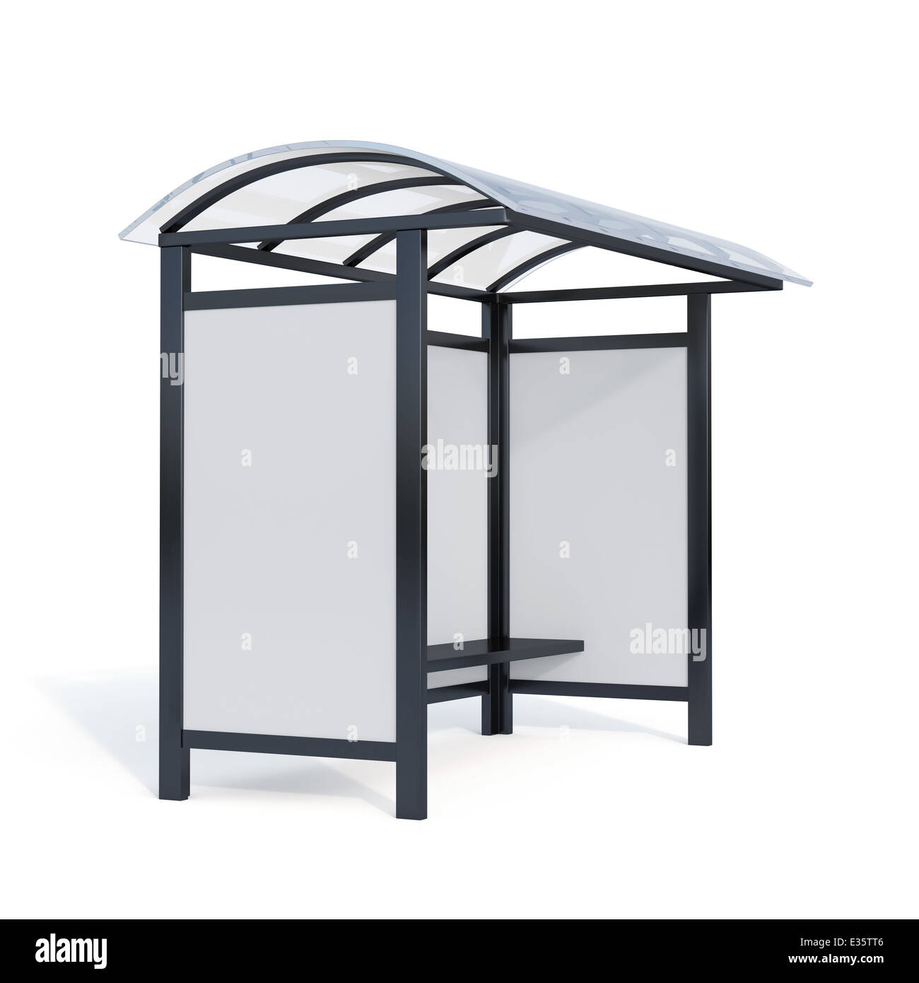 3d render of bus stop billboard with shadow isolated on white ...