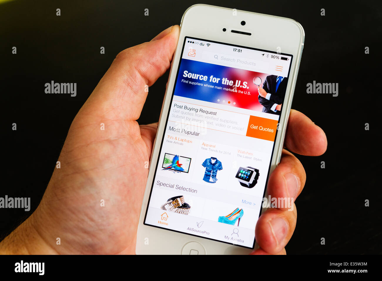 detail of Chinese Alibaba app for sourcing products online Stock Photo