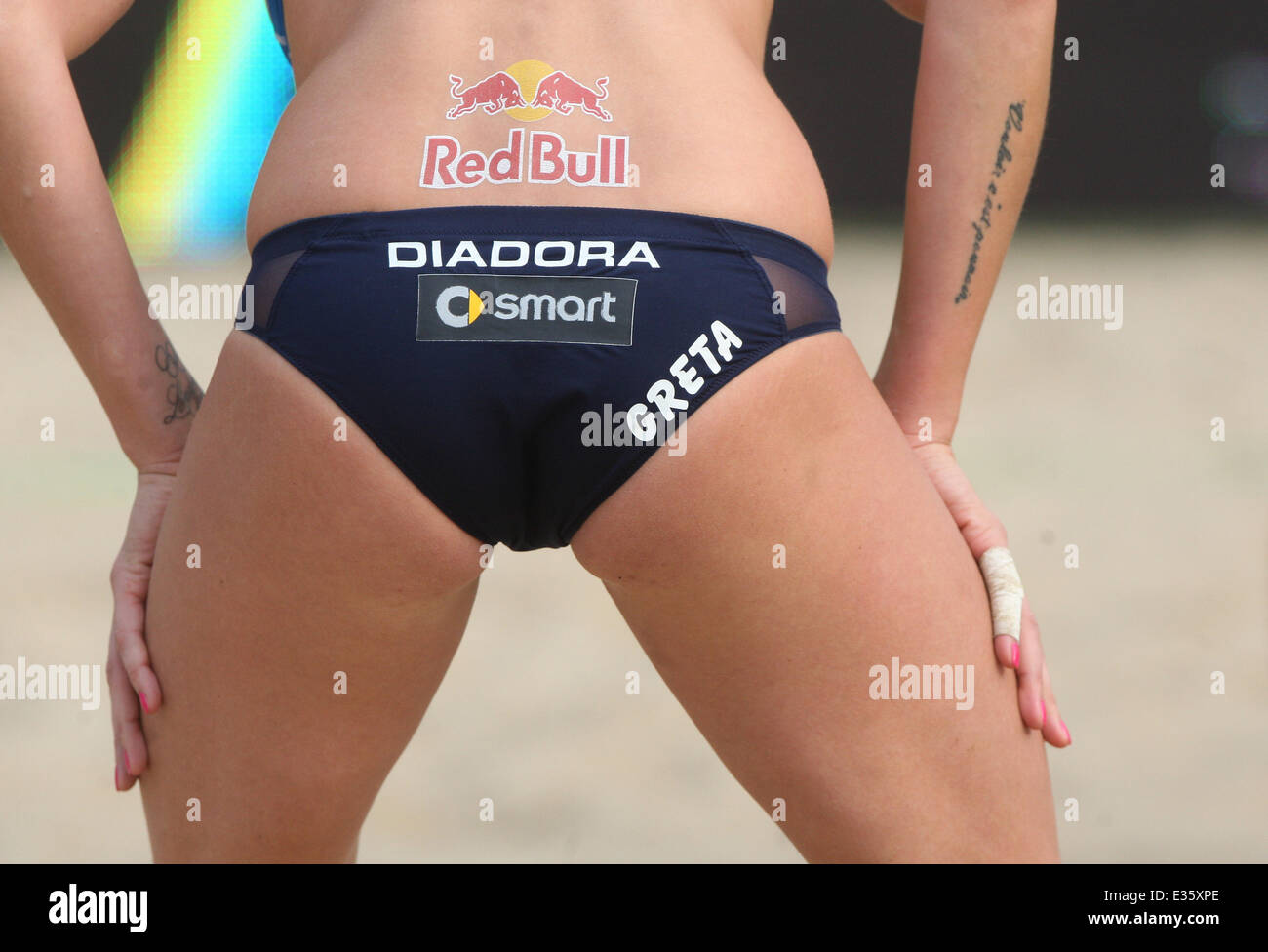 BEACH BUMS ARE VOLLEYBALL COOL Beach Volleyball Bikini Bottom Boost. . . .  Contestants at the recent FIVB Beach Volleyball World Championships in  Poland have received backing following criticism that showing sponsorship