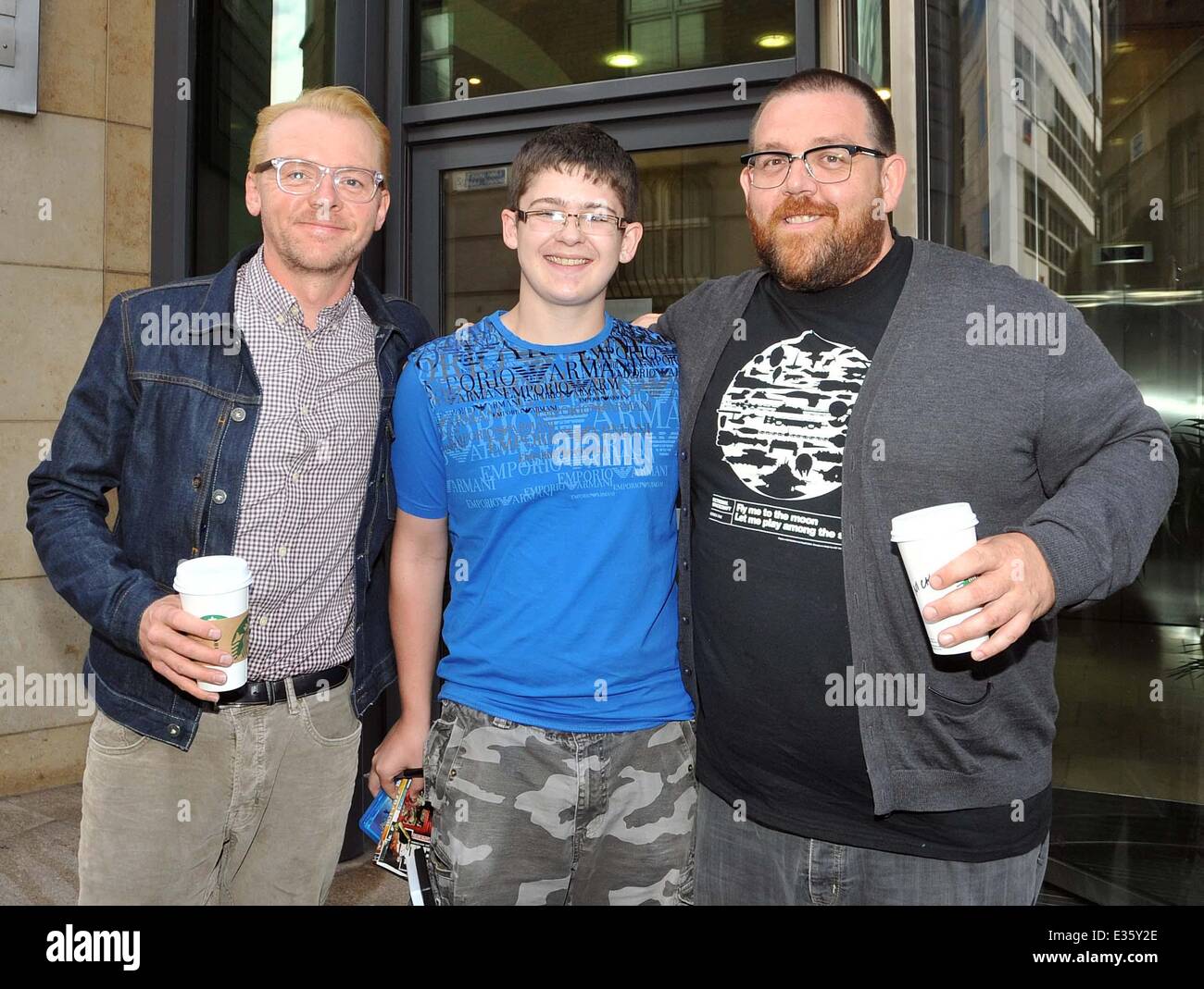 Actors Nick Frost And Simon Pegg From Cult Movies Shaun Of The Dead And Hot Fuzz In Dublin Today To Promote Their New Movie The Worlds End The Actors Tried To Hide The