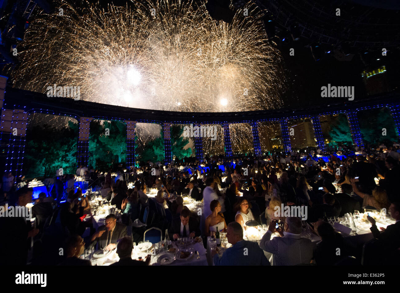 150th Anniversary Monte Carlo SBM  Featuring: Fireworks Where: Monaco, Monaco When: 06 Jul 2013 Stock Photo