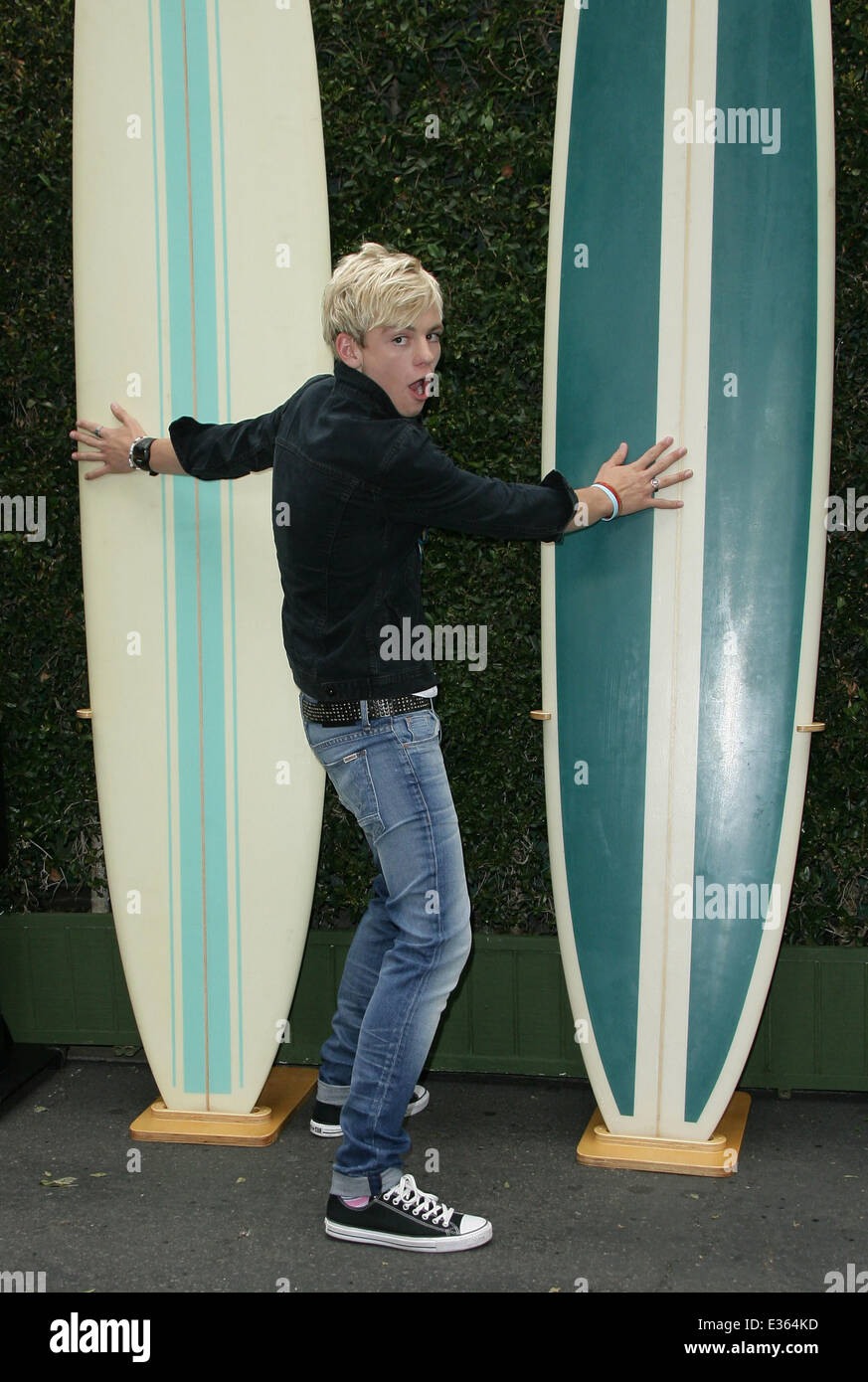 Disney Channel's Teen Beach Movie Event held at the Walt Disney Studios  Featuring: Ross Lynch Where: Los Angeles, CA, United States When: 10 Jul 2013 Stock Photo