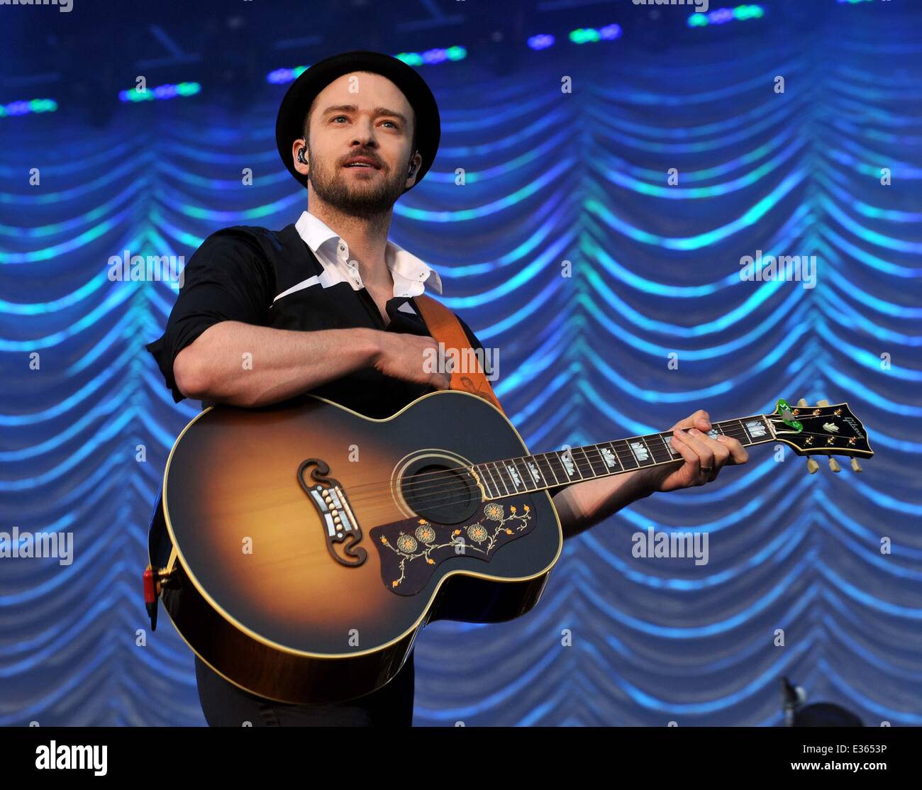 Justin Timberlake performs live in concert at Phoenix Park  Featuring: Justin Timberlake Where: Dublin, Ireland When: 10 Jul 201 Stock Photo