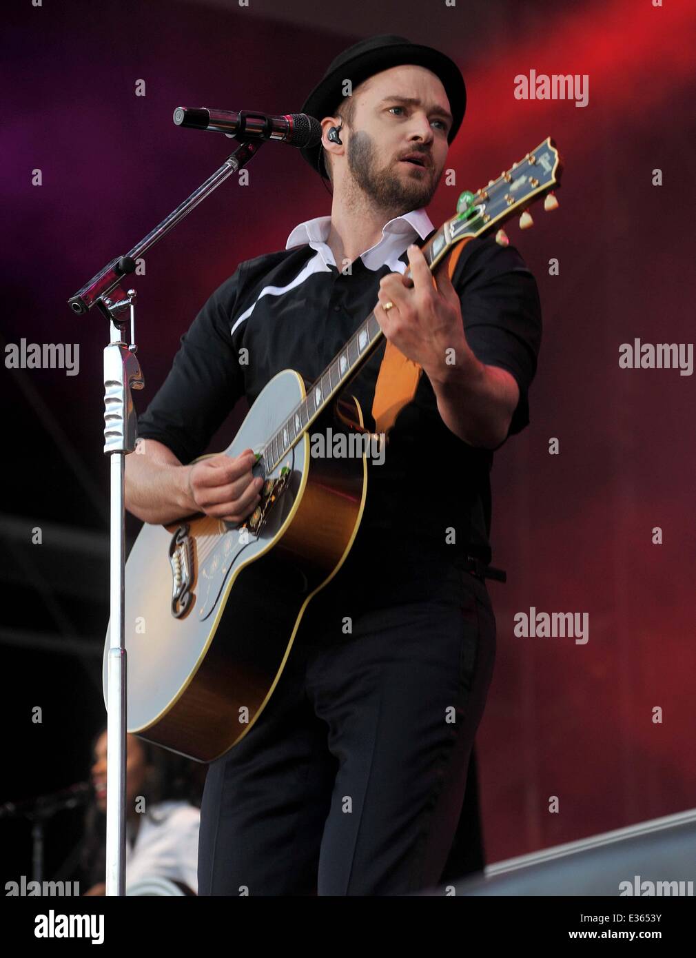 Justin Timberlake performs live in concert at Phoenix Park  Featuring: Justin Timberlake Where: Dublin, Ireland When: 10 Jul 2013   **Not available for publication in Irish Tabloids or Irish magazines** Stock Photo