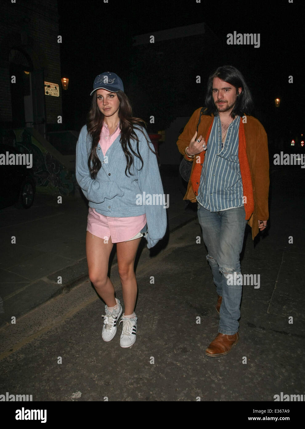 Lana Del Rey and her boyfriend Barrie-James O'Neill leaving a recording studio  Featuring: Lana Del Rey,Barrie-James O’Neill Whe Stock Photo