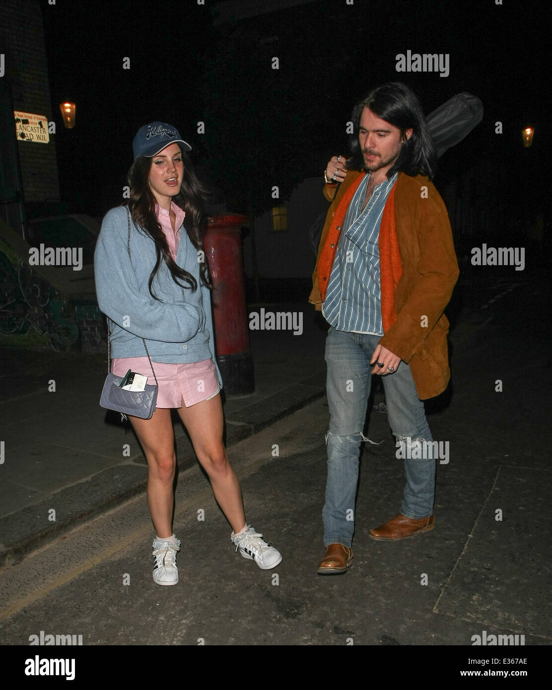 Lana Del Rey and her boyfriend Barrie-James O'Neill leaving a recording studio  Featuring: Lana Del Rey,Barrie-James O’Neill Whe Stock Photo