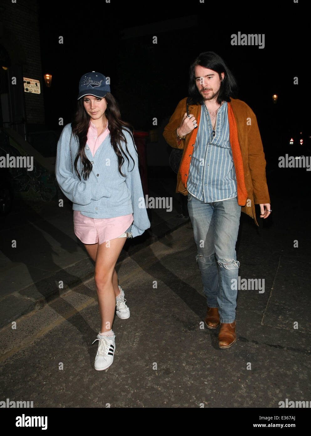 Lana Del Rey and her boyfriend Barrie-James O'Neill leaving a recording studio  Featuring: Lana Del Rey,Barrie-James O’Neill Where: London, United Kingdom When: 11 Jul 2013 Stock Photo