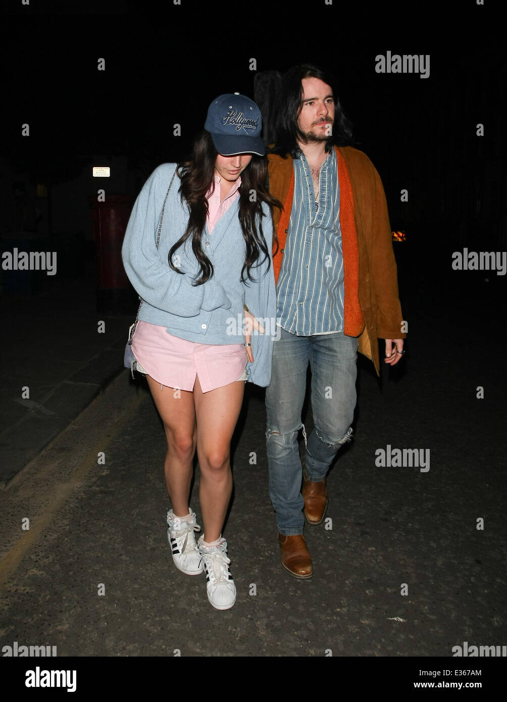 Lana Del Rey and her boyfriend Barrie-James O'Neill leaving a recording studio  Featuring: Lana Del Rey,Barrie-James O’Neill Where: London, United Kingdom When: 11 Jul 2013 Stock Photo