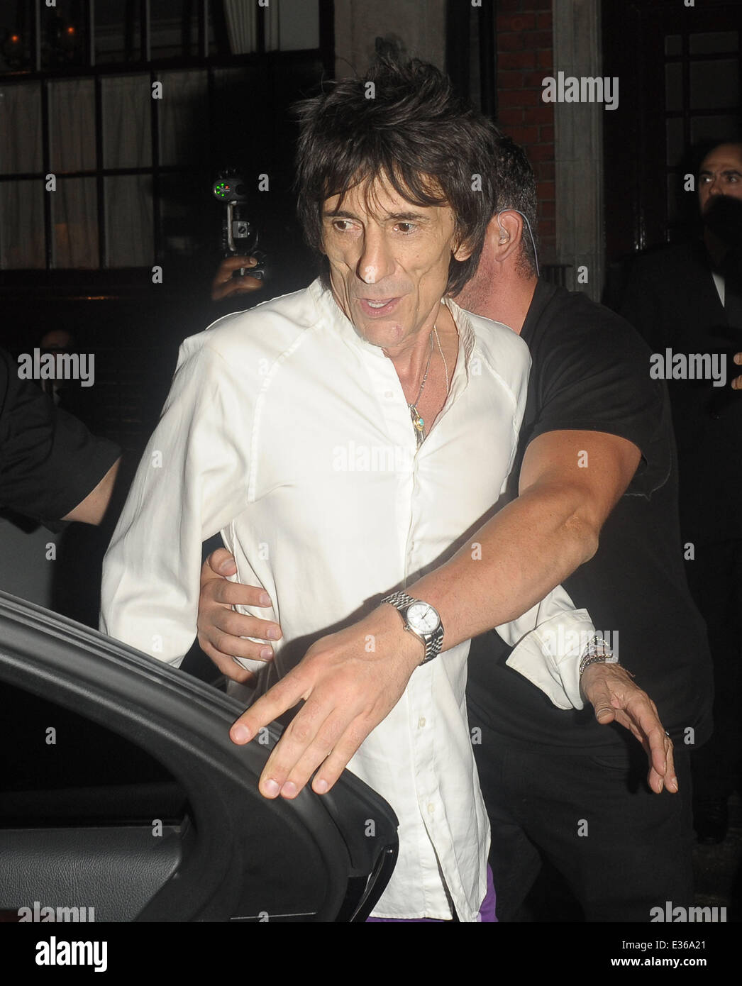 Sir Mick Jagger's 70th birthday party at Loulou's nightclub - Departures  Featuring: Ronnie Wood Where: London, United Kingdom When: 13 Jul 2013 Stock Photo