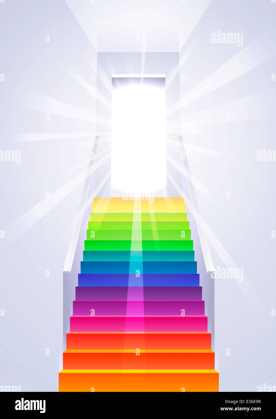 Ascension on the rainbow ladder Stock Photo - Alamy