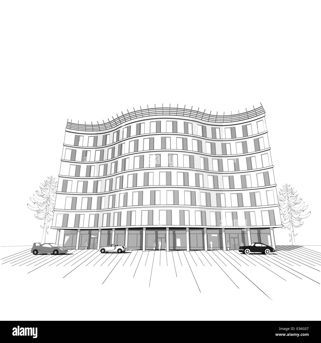 High rise apartment view Cut Out Stock Images & Pictures - Alamy