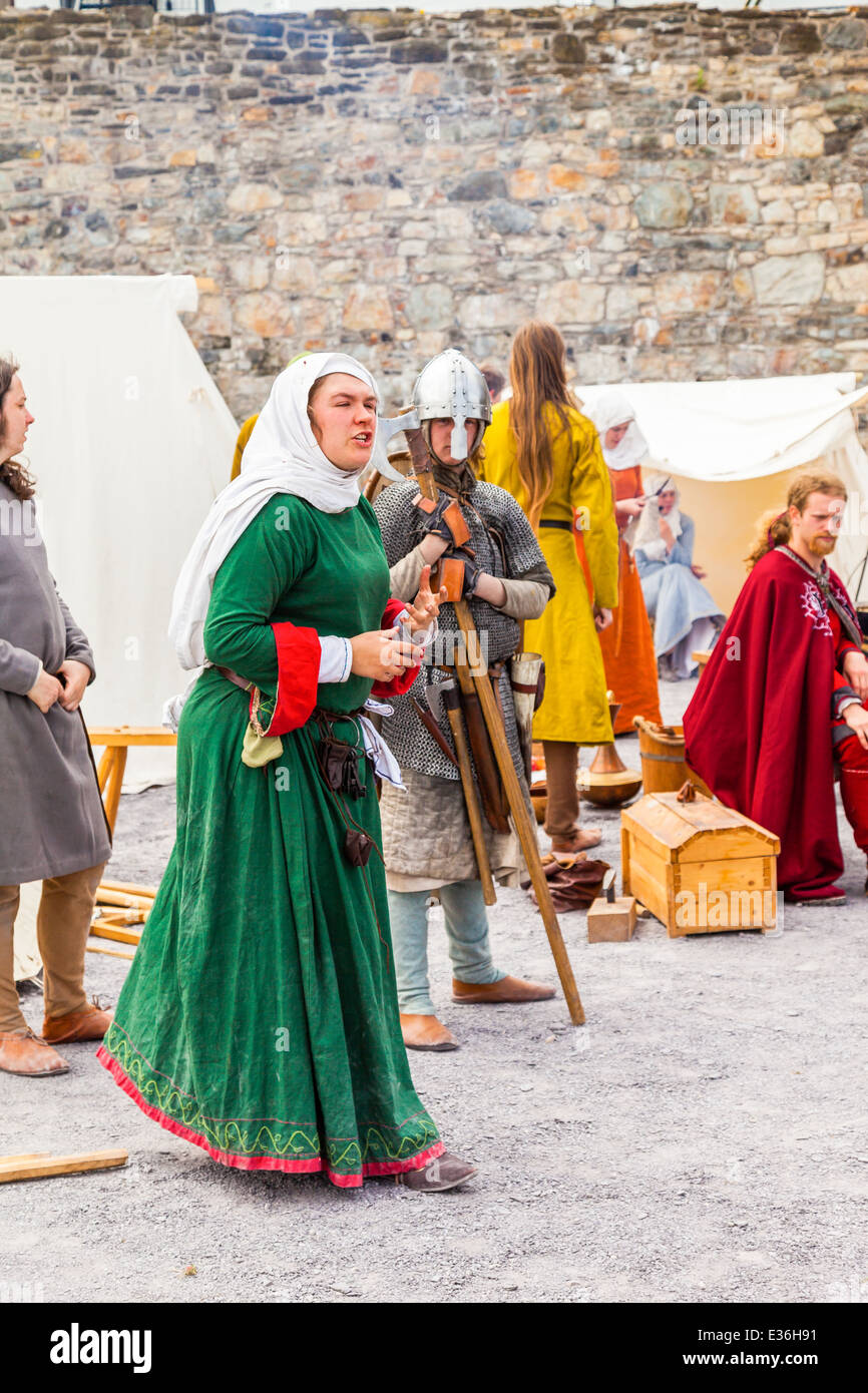 Actors in period costume performing an historical medieval reenactment