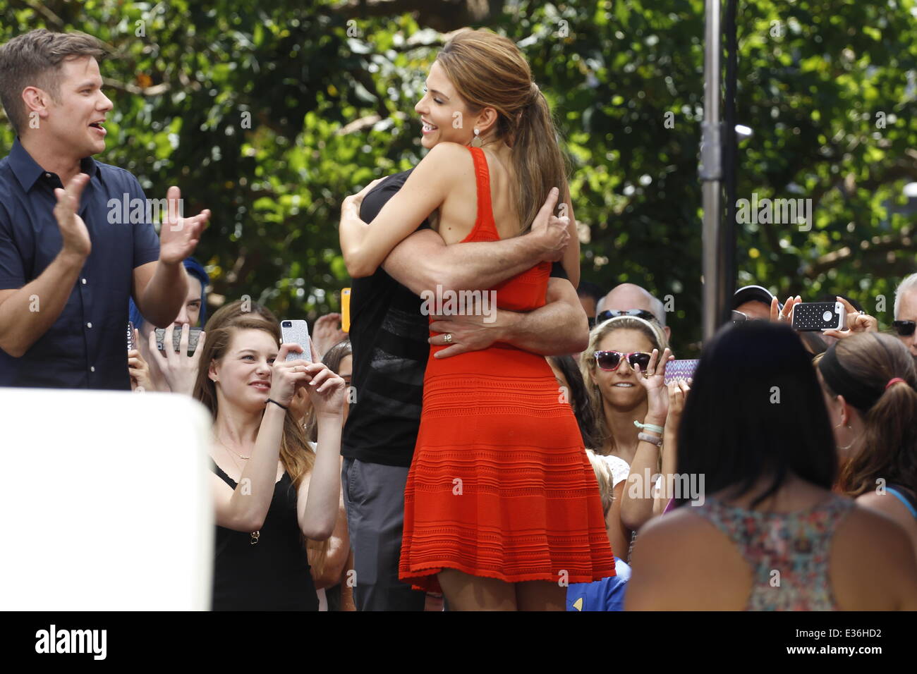 Celebrities at The Grove to appear on entertainment news show 'Extra'  Featuring: Howie Mandel,Maria Menounos Where: West Hollywood, CA, United States When: 17 Jul 2013 Stock Photo
