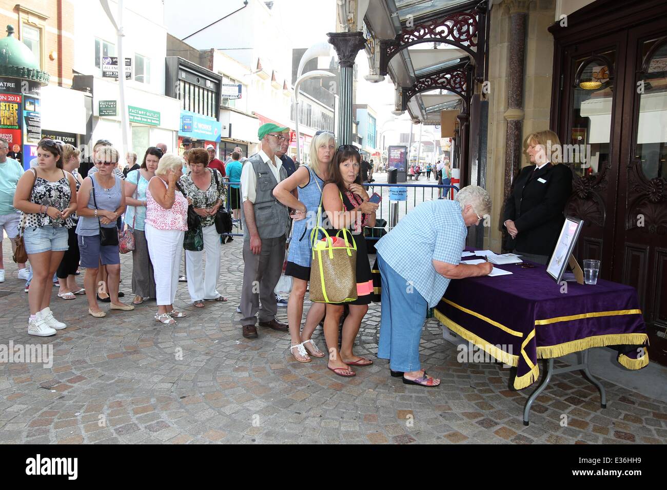 The funeral of Bernie Nolan held at the Grand Theatre Blackpool. Fans