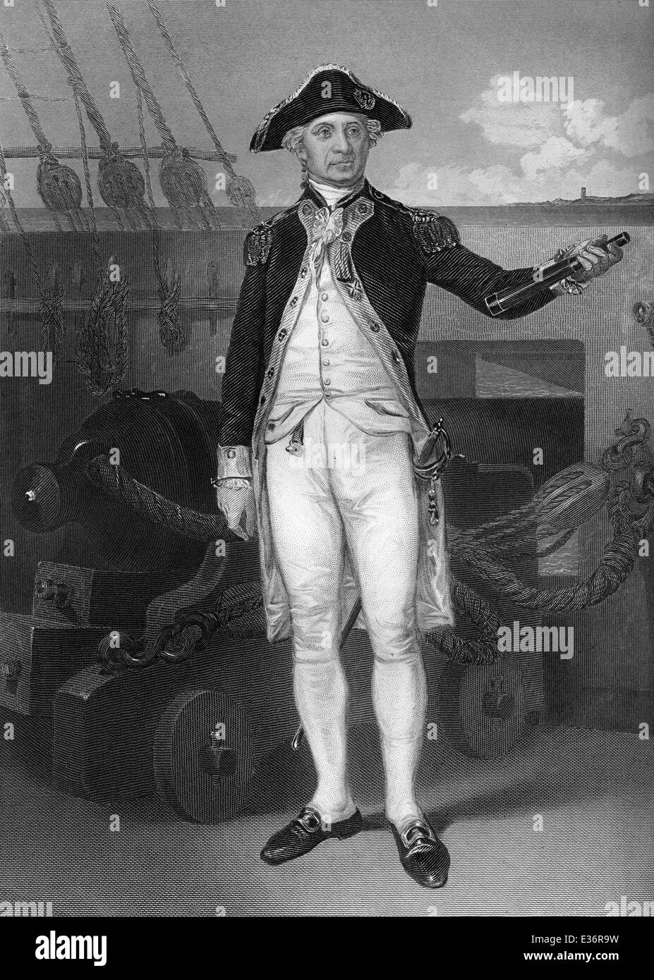 ohn Paul Jones, 1747 - 1792, a Scottish sailor of the United States, a navy fighter in the American Revolution Stock Photo