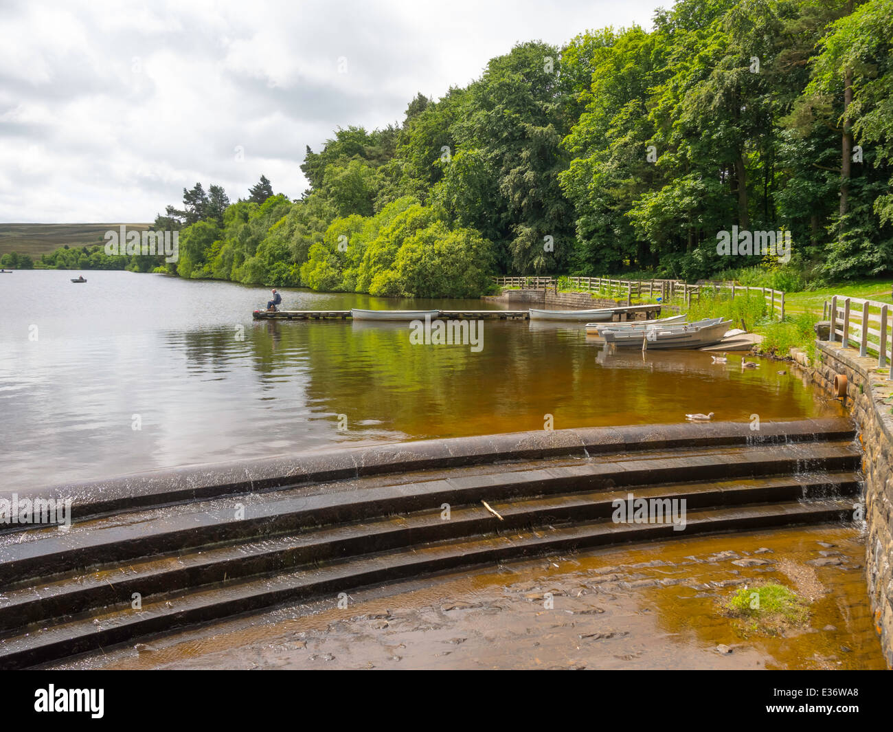Lockwell England Angler in boat fishing trout hi-res stock photography and images - Alamy