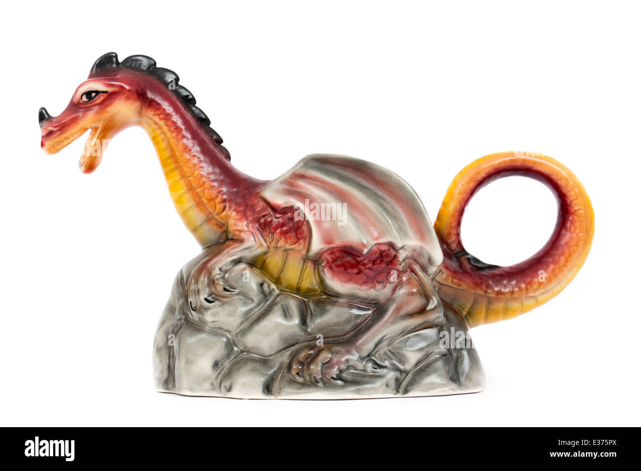 Vintage handpainted ceramic dragon ornament by Wood Potters of Burslem, Staffordshire, England Stock Photo