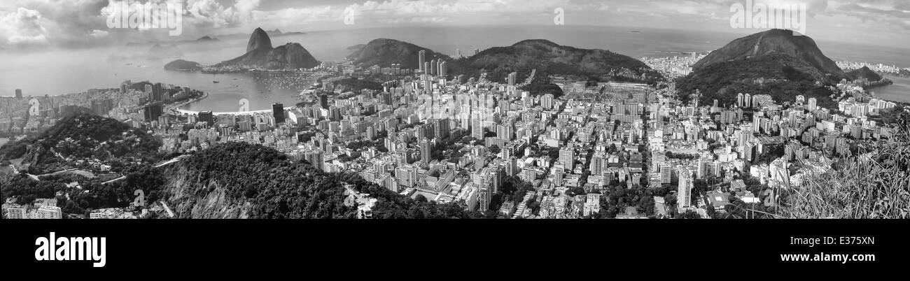 A panoramic view of cityscape from the Mirante Dona Marta peak in Rio de Janeiro, Brazil. Stock Photo