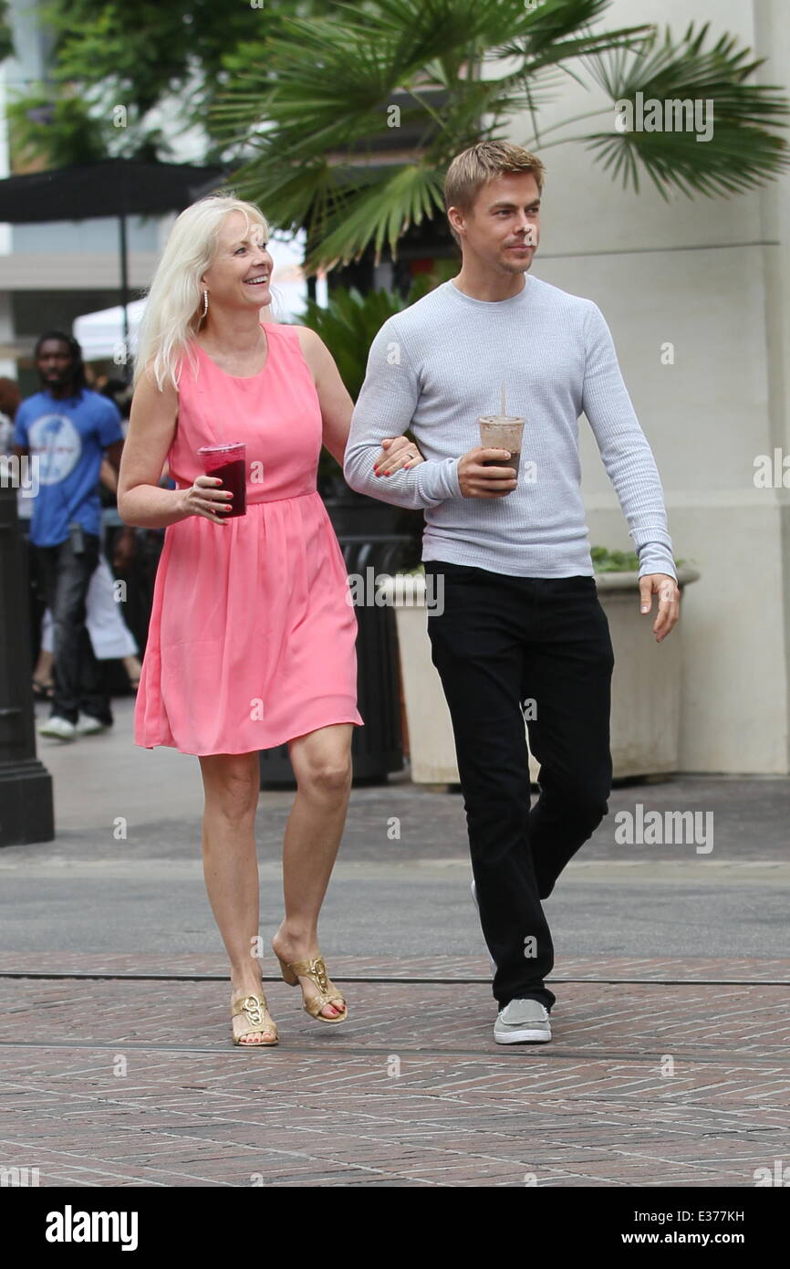 Derek Hough and his mother Mari Anne Hough out together at The Grove  Featuring: Mari Anne Hough,Derek Hough Where: Los Angles, CA, United States When: 26 Jul 2013einy/WENN.com Stock Photo
