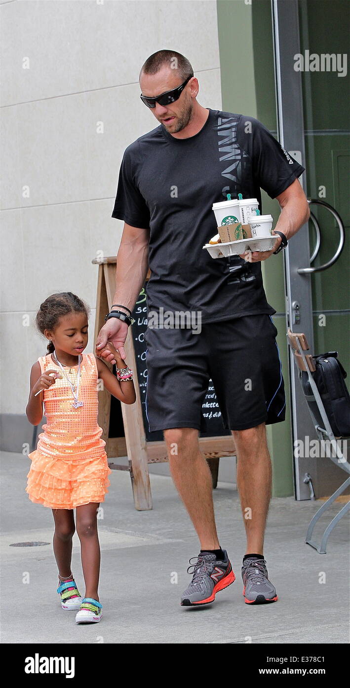 Martin Kristen and Heidi Klum's daughter Lou Samuel go for a coffee run in  Brentwood Featuring: Martin Kristen,Lou Samuel Where Stock Photo - Alamy