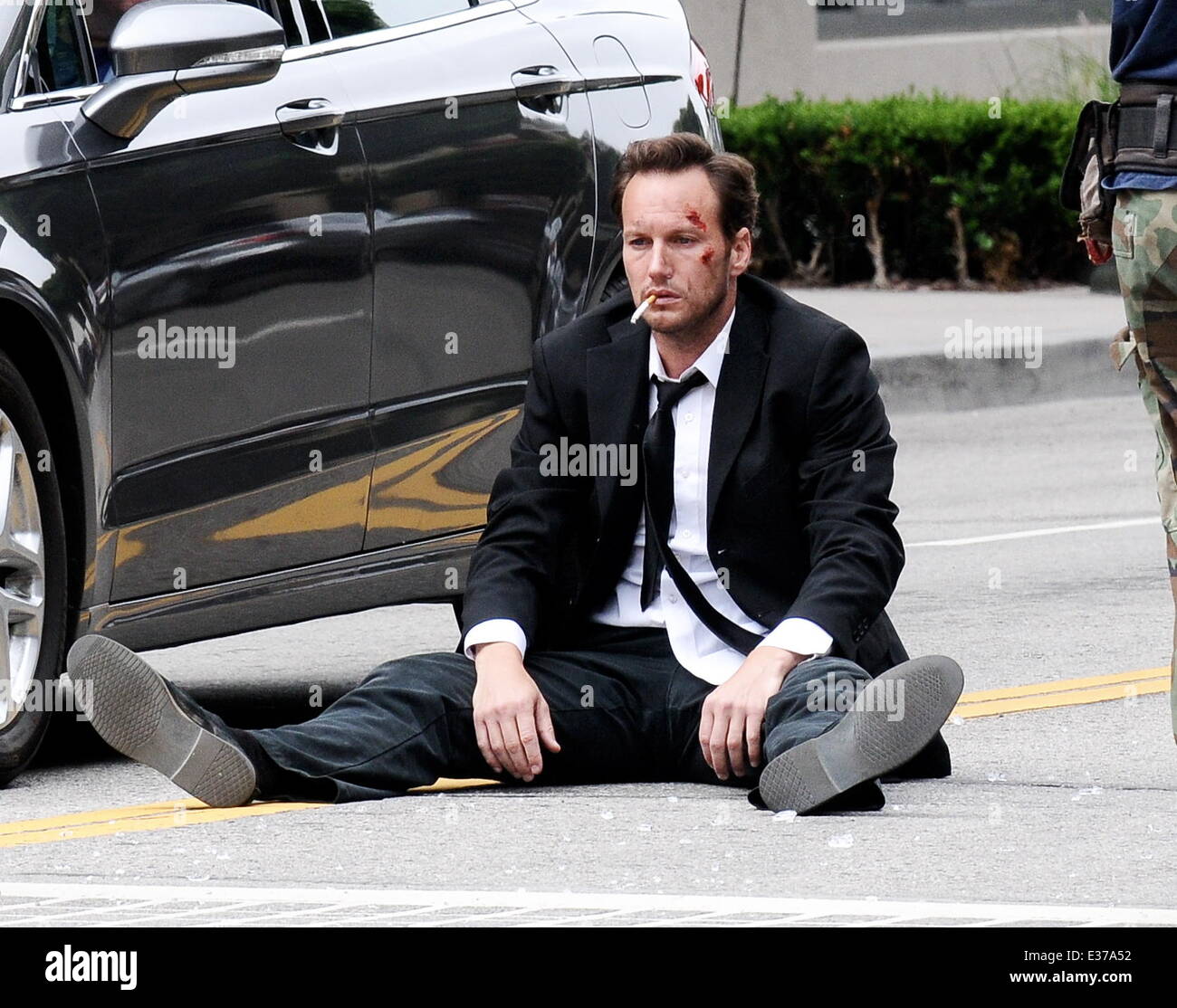 Actors Patrick Wilson and Brooklyn Decker filming on location of their ...