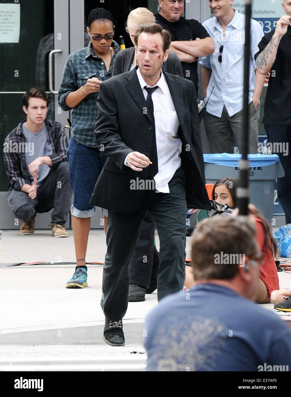 Actors Patrick Wilson and Brooklyn Decker filming on location of their ...