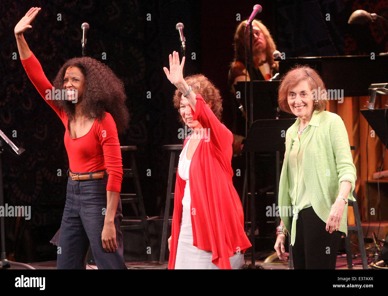 Closing night curtain call for I'm Getting My Act Together And Taking It On The Road, held at New York City Center  Featuring: Renee Elise Goldsberry,Gretchen Cryer,Nancy Ford Where: New York City, NY, United States When: 27 Jul 2013 Stock Photo