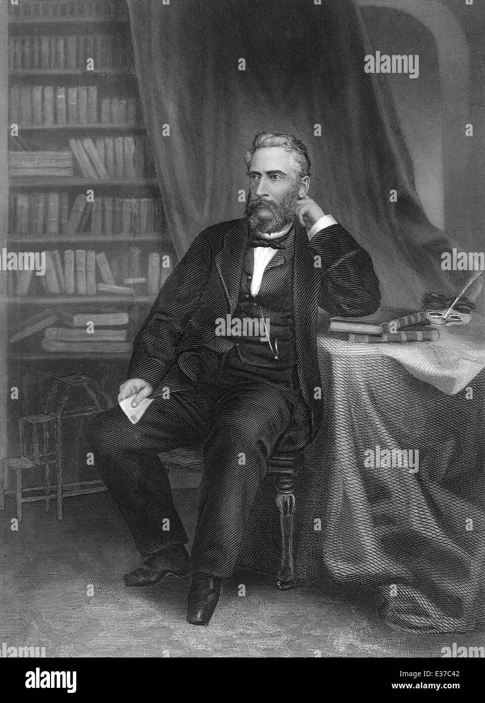 portrait of John Lothrop Motley, 1814 - 1877, an American diplomat and historical writer Stock Photo