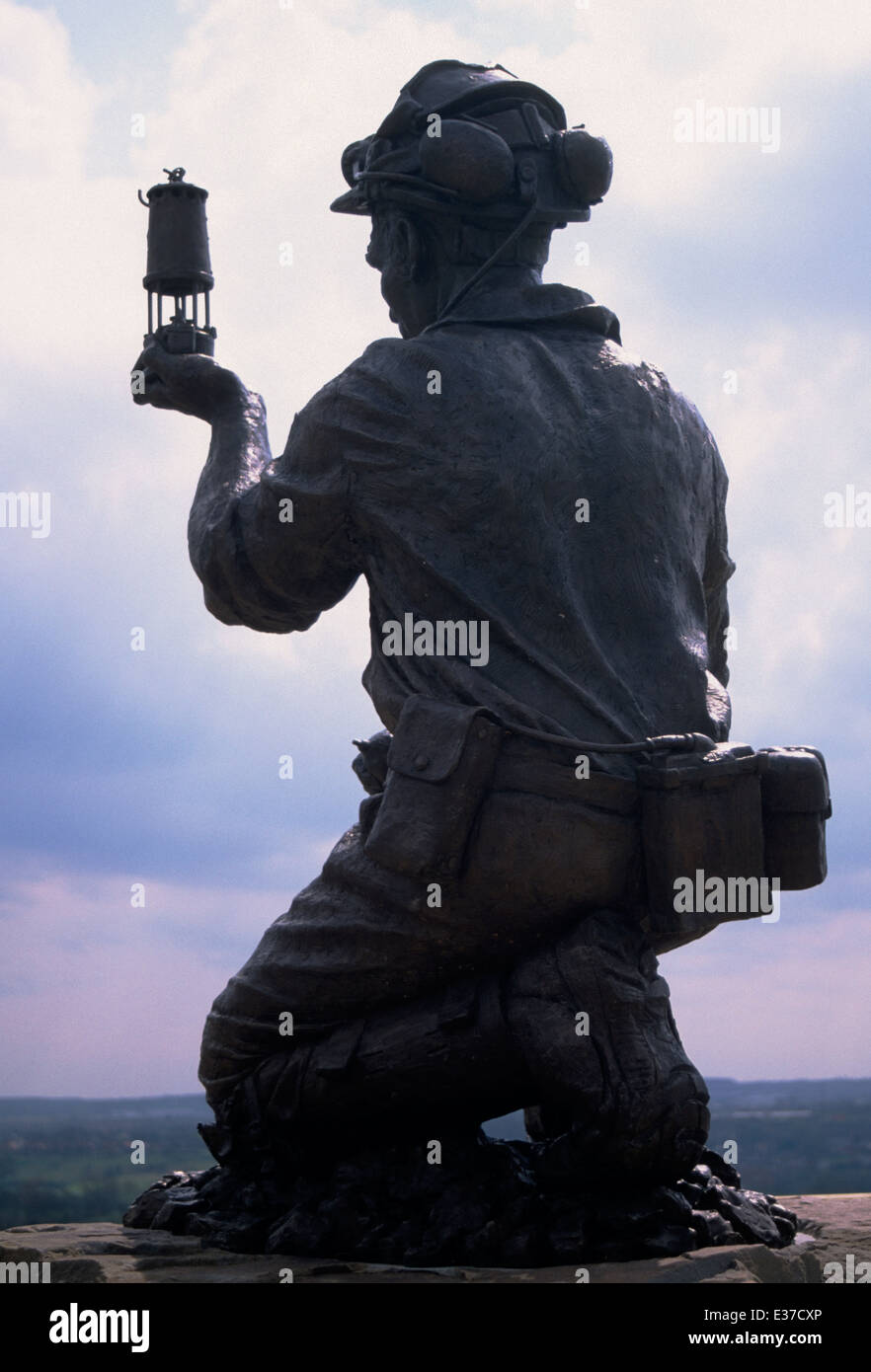 Testing For Gas Sculpture by Antony Dufort - Silverhill Wood on site of old Silverhill Colliery. Stock Photo