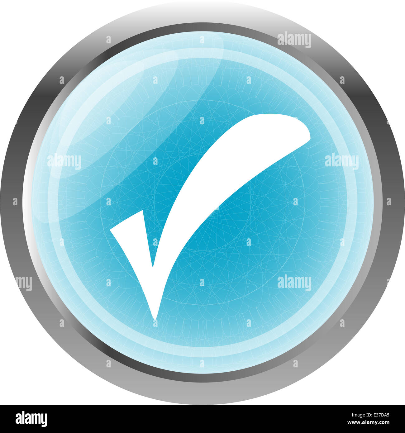 glossy web button with check mark sign. shape icon isolated on white ...