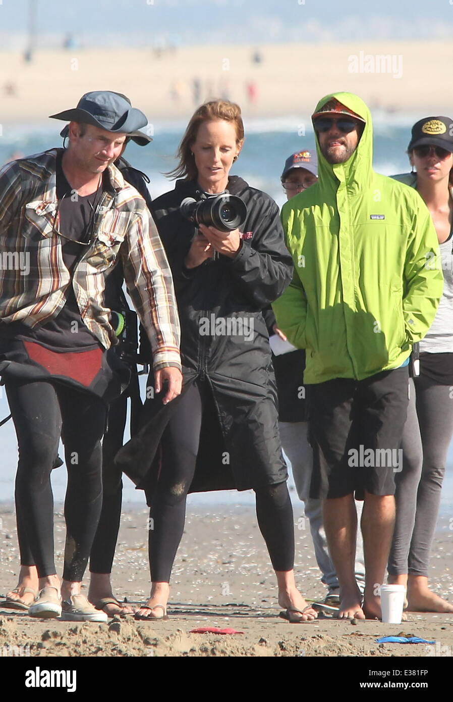 Helen Hunt filming and directing her new movie 'Ride' on Venice Beach