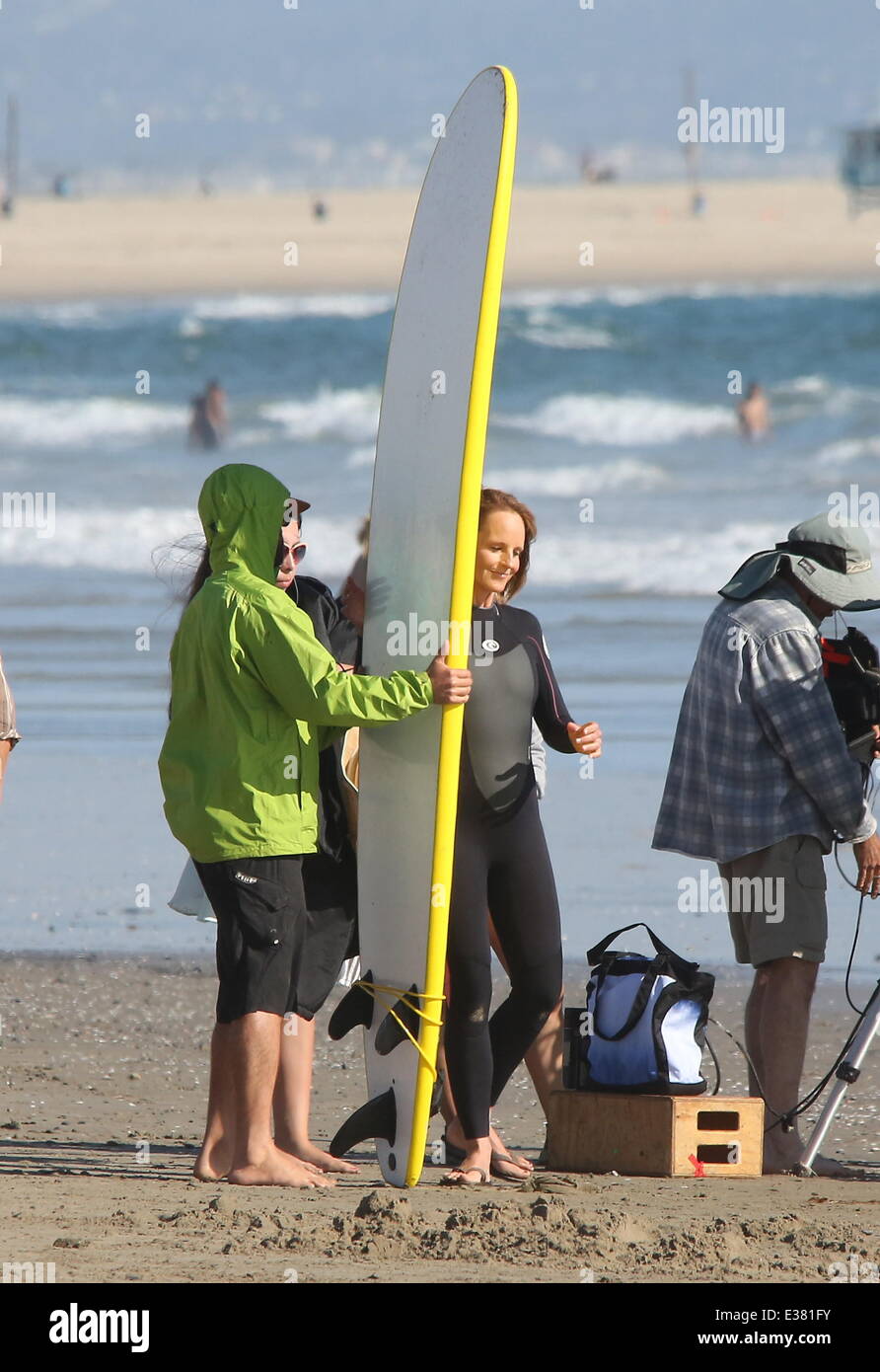 Helen Hunt filming and directing her new movie 'Ride' on Venice Beach