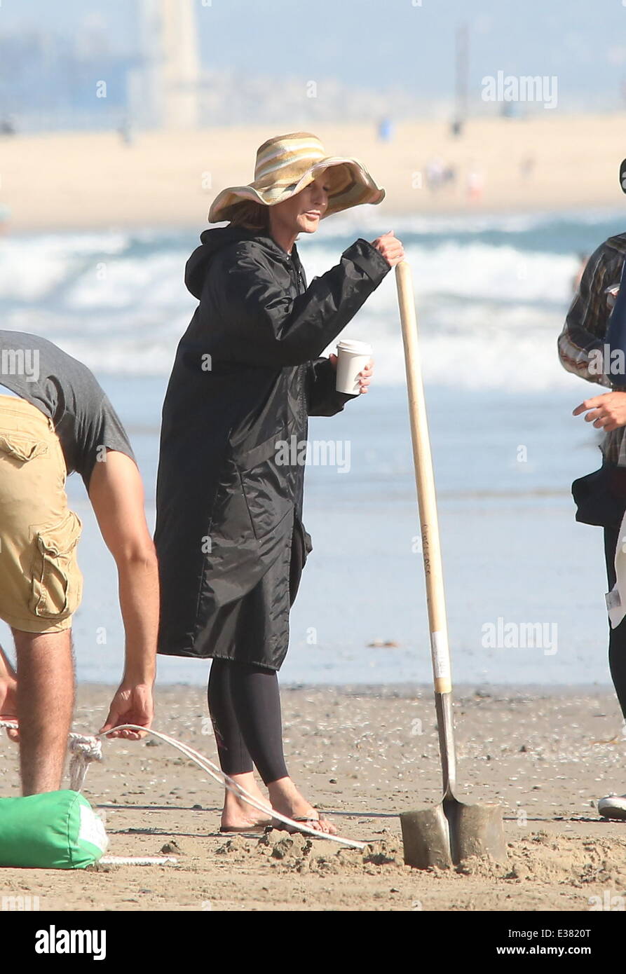 Helen Hunt filming and directing her new movie 'Ride' on Venice Beach