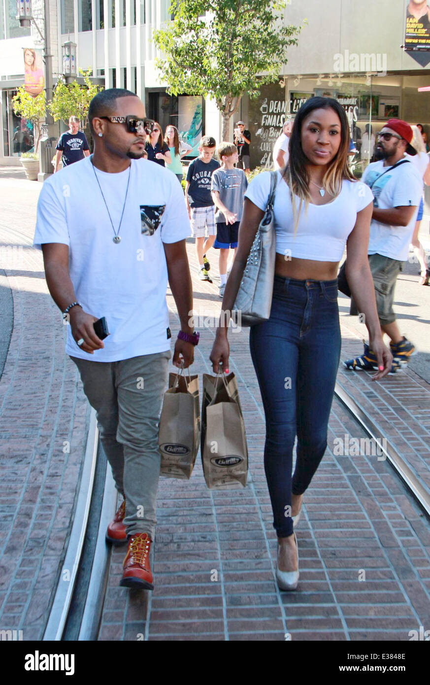WWE' diva Cameron seen with a male companion shopping The Grove Featuring: Cameron,Ariane Andrew Where: Los Angeles, CA, Un Stock Photo -