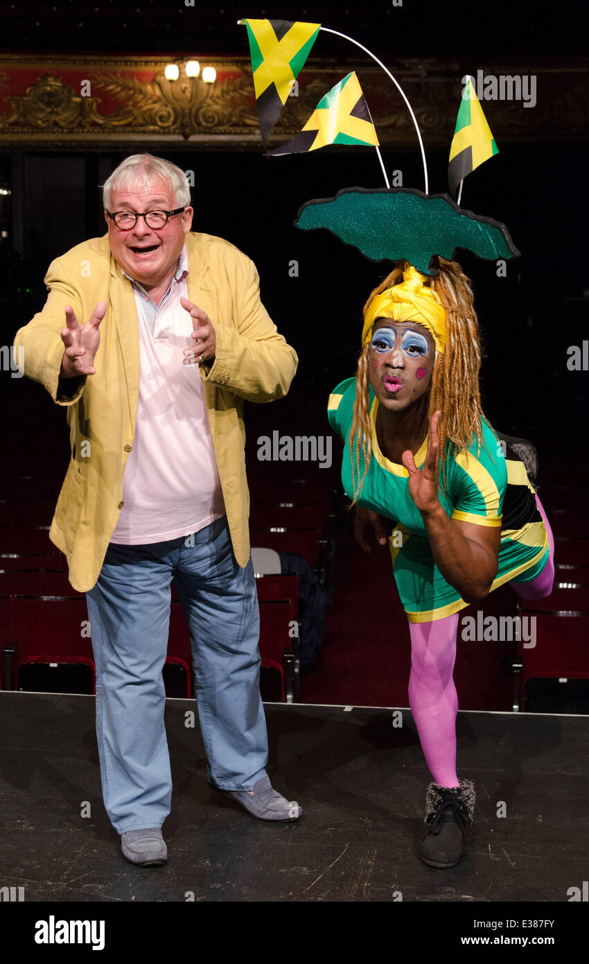 Photo call to launch Dame Dash at the Hackney Empire  Featuring: Christopher Biggins,Kat B Where: London, United Kingdom When: 12 Aug 2013 Stock Photo