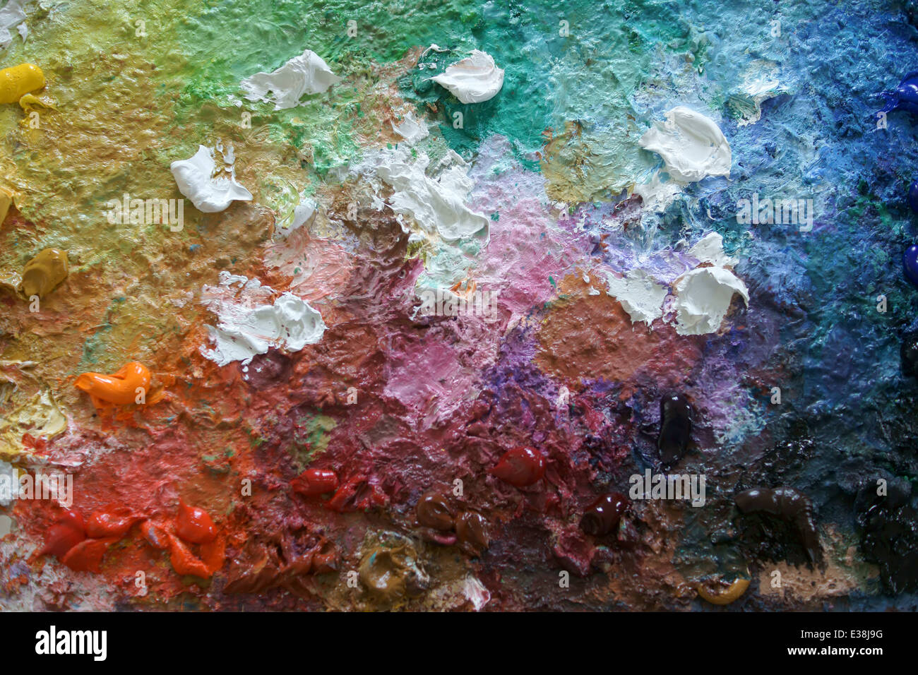 Texture Oil Paint Palette Artist Stock Photo by ©AveryanovaKatya