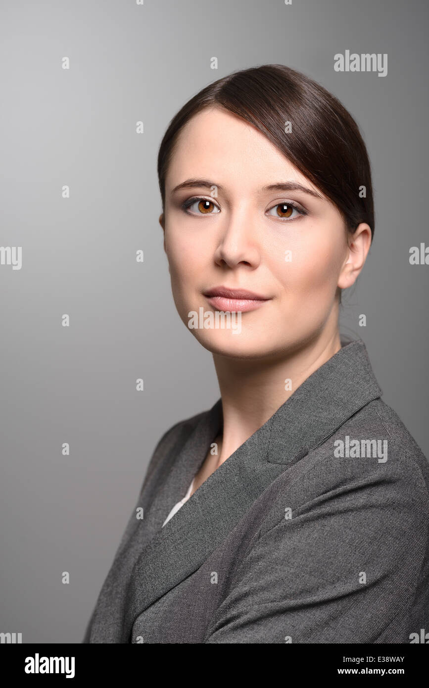 Businesswoman with an attentive expression Stock Photo