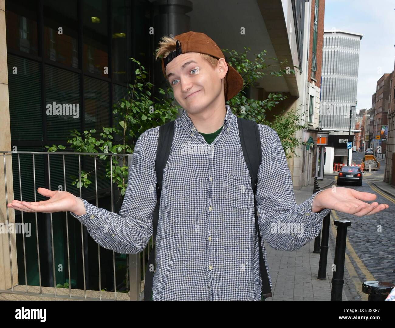 Celebrities outside the Today FM studios  Featuring: Jack Gleeson Where: Dublin, Ireland When: 22 Aug 2013 Stock Photo