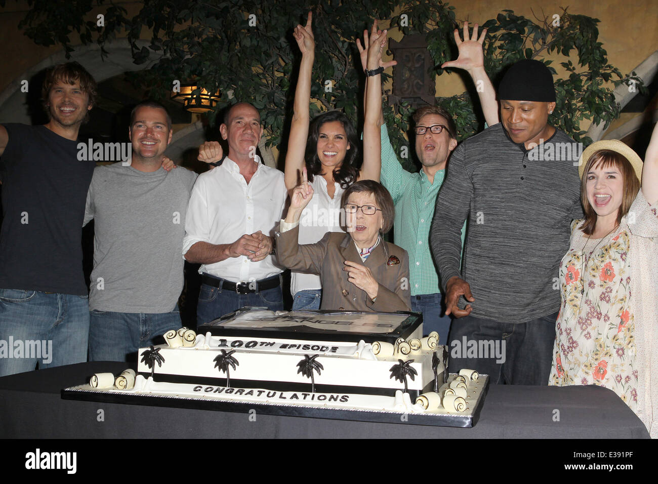 NCIS Los Angeles 100th episode cake cutting event Held At Paramount