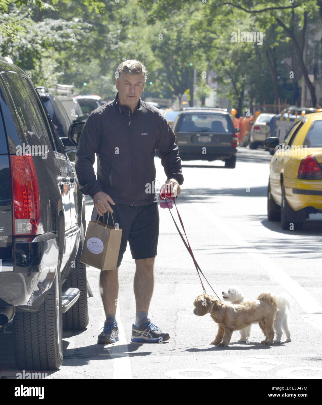 Alec Baldwin spotted out walking his dogs in New York Featuring Alec